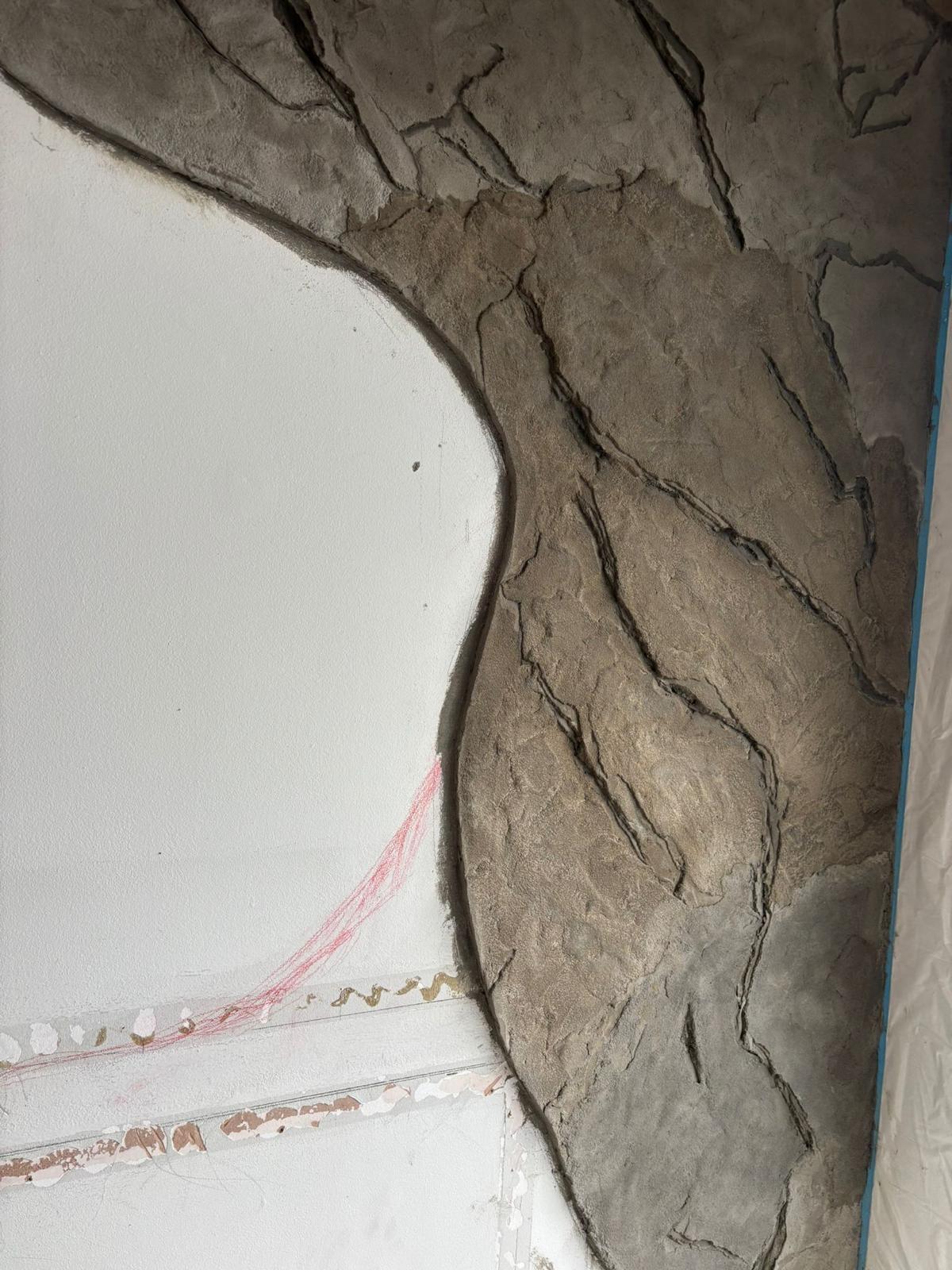 Stone arch fireplace surround in progress